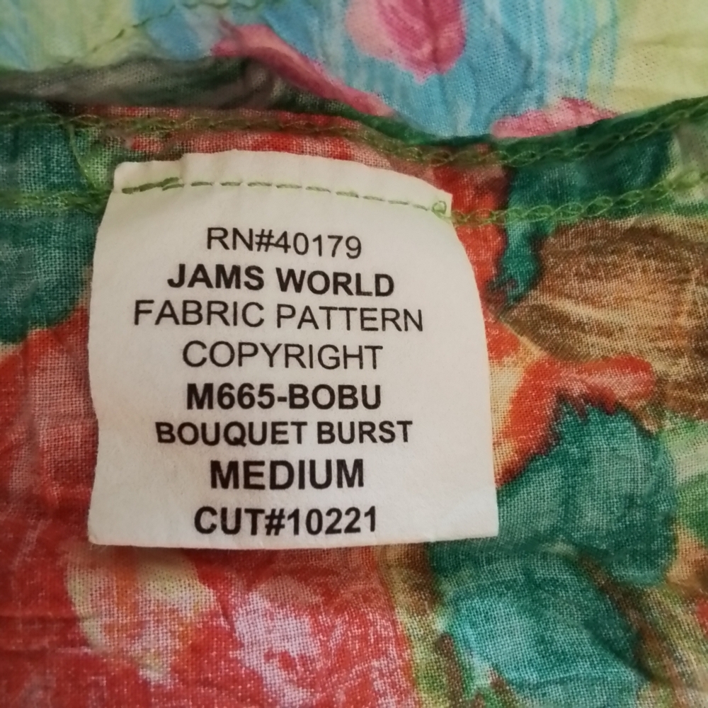 Vintage Jams World Retro Rayon Bouquet Burst SS Button Down Shirt - M - Picture 9 of 13